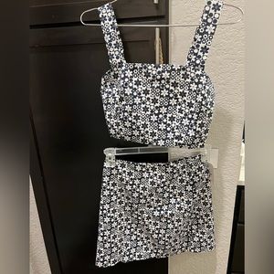 Elodie square neck crop top and skirt set